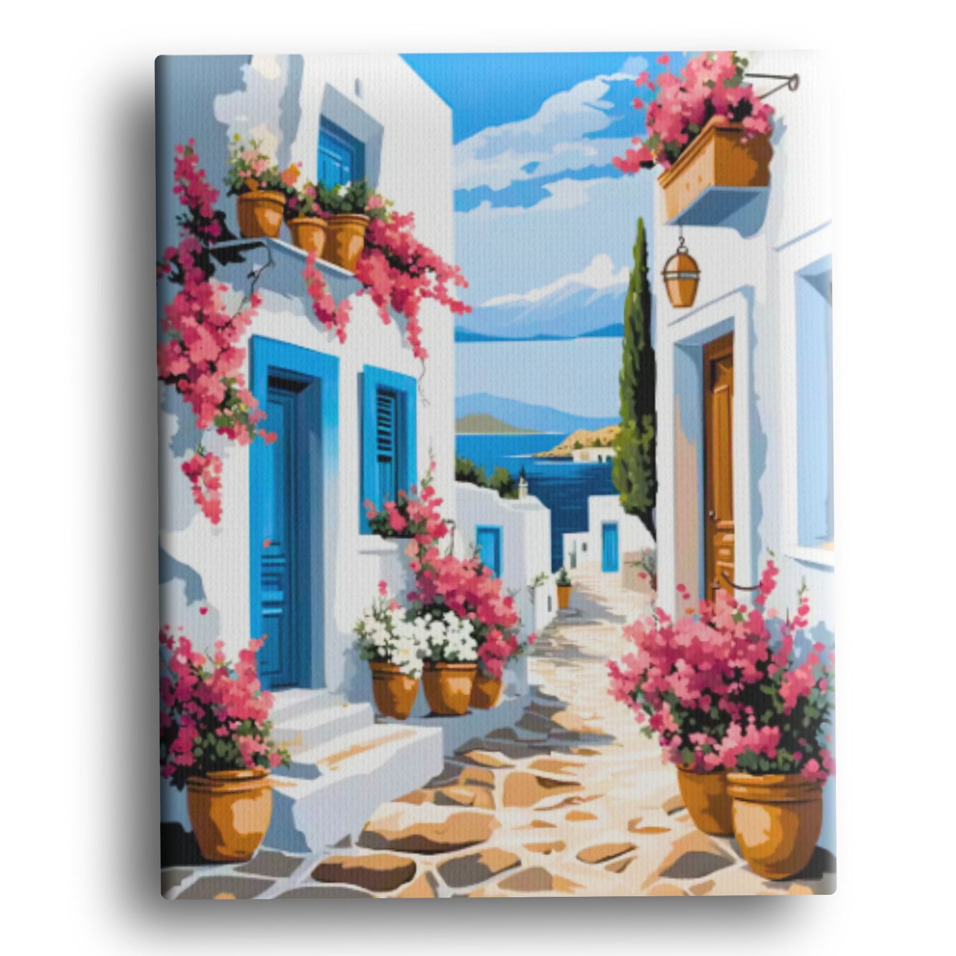 Bougainvillea Breeze Paint by Numbers Kit – Bright Floral Coastal Framed Art Kit