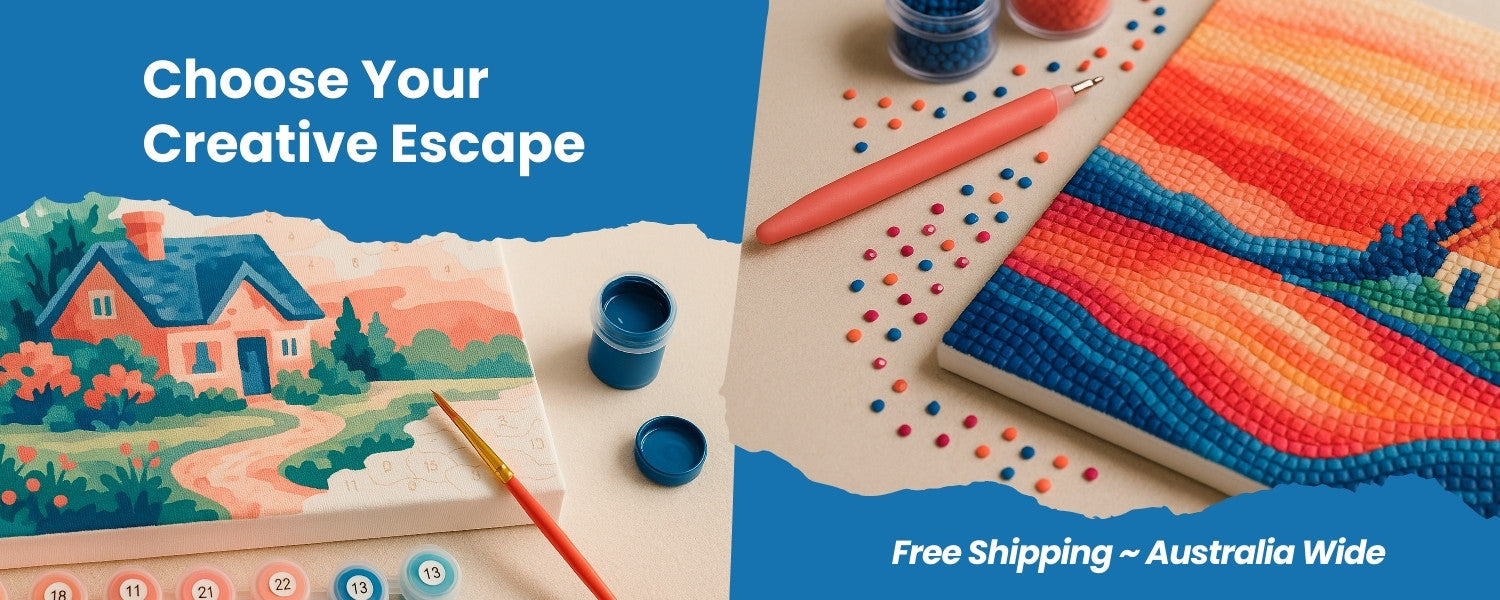 “Shop all Diamond Number Paint kits – featuring both diamond painting and paint-by-numbers for artful escapes.”