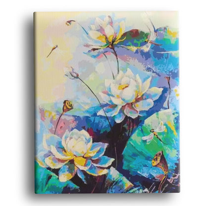Paint your own masterpiece with Floating Serenity Lotus – a relaxing floral paint-by-numbers kit. Perfect for mindfulness & display.