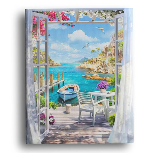 Serenity by the Sea Paint by Numbers Kit – Peaceful Ocean View for Relaxing Painting