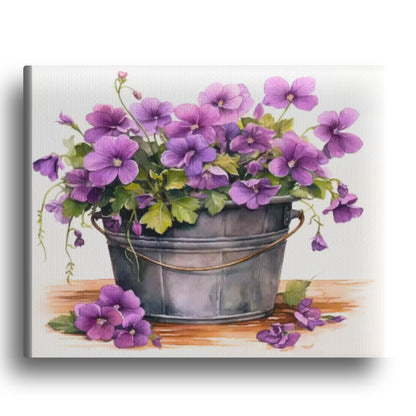 Violets blooming softly in the morning light – Paint by Numbers Kit
