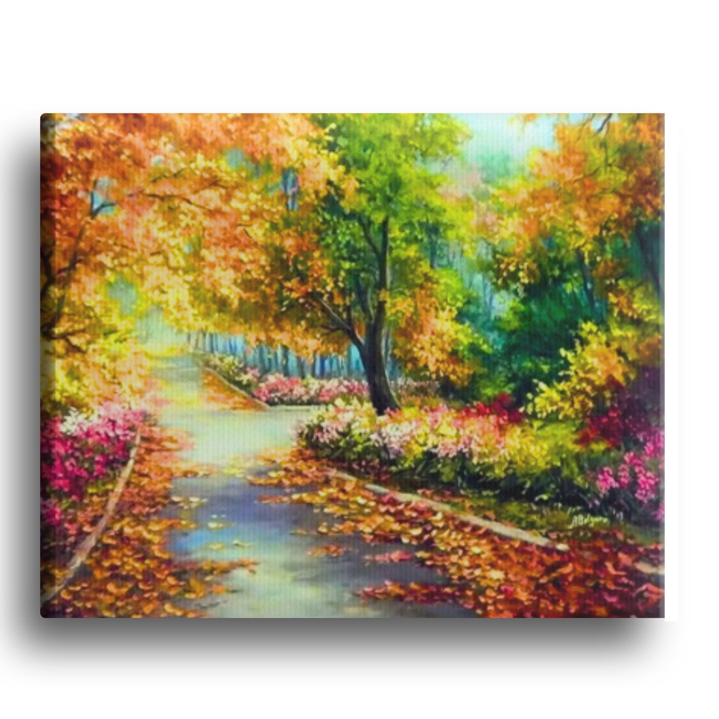 Whispering Leaves Paint by Numbers Kit – Autumn Forest Wall Art for Relaxation